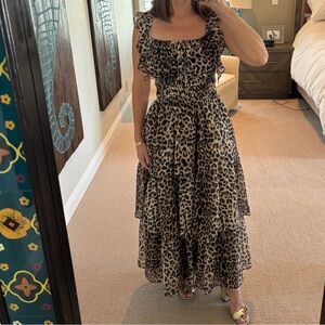 All Saints Animal Print Maxi Dress